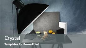  Presentation with lighting - Audience pleasing PPT layouts consisting of lighting equipment during shooting food backdrop and a gray colored foreground