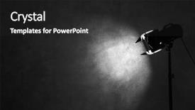  Presentation with lighting - Colorful PPT layouts enhanced with lighting equipment in empty photo studio backdrop and a dark gray colored foreground