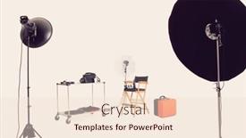  Presentation with lighting - Colorful PPT layouts enhanced with lighting equipments in photographer's studio backdrop and a lemonade colored foreground