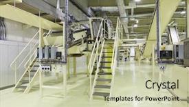  Presentation with lighting - Audience pleasing presentation theme consisting of lighting factory - industrial space backdrop and a mint green colored foreground