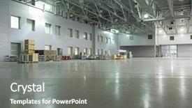  Presentation with modern - Presentation theme featuring lighting factory - large modern storehouse with some background and a gray colored foreground