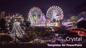  Presentation with ferris wheel - Amazing slide deck having lighting-ferris-wheel backdrop and a wine colored foreground