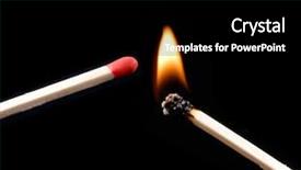  Presentation with paint lighting - Cool new presentation theme with lighting flaming matchstick on black backdrop and a black colored foreground
