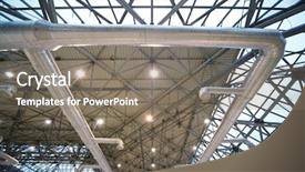  Presentation with steel structures - PPT theme enhanced with lighting frame of steel background and a  colored foreground