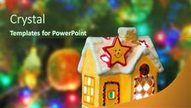  Presentation with christmas tree - Presentation theme featuring lighting-house-christmas-tree background and a tawny brown colored foreground