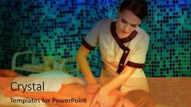  Presentation with spinal - Beautiful theme featuring lighting massaging room therapy backdrop and a gold colored foreground