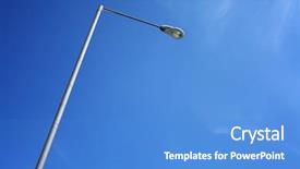  Presentation with pole - Cool new theme with lighting pole with blue sky backdrop and a teal colored foreground