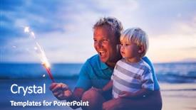  Presentation with lighting - Cool new presentation theme with lighting sparklers on the beach backdrop and a ocean colored foreground