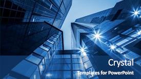  Presentation with skyscraper - Colorful slide deck enhanced with lighting tower - skyscraper from low angle backdrop and a  colored foreground