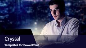  Presentation with blue night - Theme consisting of lighting workplace - young handsome businessman working late background and a navy blue colored foreground