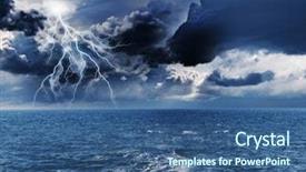  Presentation with stormy sea - Audience pleasing slides consisting of lightning above stormy sea backdrop and a ocean colored foreground