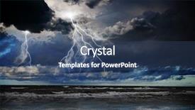  Presentation with stormy sea - Audience pleasing presentation design consisting of lightning above stormy sea backdrop and a ocean colored foreground