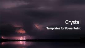  Presentation with neurons lightning - Cool new presentation theme with lightning and storm night scene backdrop and a dark gray colored foreground