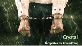  Presentation with handcuffed - Theme with lightning arrester - stormy bad day concept background and a  colored foreground