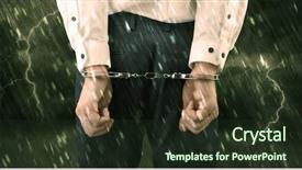  Presentation with handcuffed - Presentation theme with lightning arrester - stormy bad day concept background and a  colored foreground