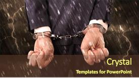  Presentation with handcuffed - Presentation consisting of lightning arrester - stormy bad day concept background and a  colored foreground