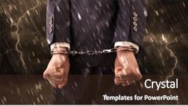  Presentation with handcuffed - Cool new presentation theme with lightning arrester - stormy bad day concept backdrop and a  colored foreground