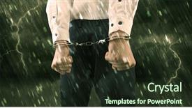  Presentation with handcuffed - Amazing presentation theme having lightning arrester - stormy bad day concept backdrop and a  colored foreground