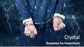 Presentation with handcuffed - Amazing presentation theme having lightning arrester - stormy bad day concept backdrop and a  colored foreground