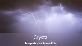  Presentation with thunderstorm - Beautiful PPT theme featuring lightning-bolt-during-a-thunderstorm backdrop and a coral colored foreground