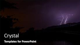  Presentation with thunderstorm - Presentation design with lightning-bolts-during-an-evening background and a black colored foreground