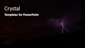  Presentation with thunderstorm - PPT theme enhanced with lightning-bolts-during-an-evening background and a black colored foreground