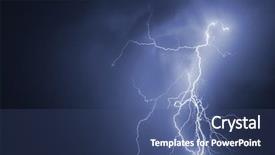  Presentation with weather climate - Presentation theme with lightning climate change moody weather background and a ocean colored foreground