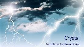  Presentation with lightning - PPT layouts consisting of lightning in dark cloudy sky background and a sky blue colored foreground