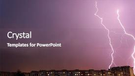  Presentation with lightning - Audience pleasing presentation theme consisting of lightning over big city backdrop and a violet colored foreground