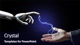  Presentation with business intelligence - Beautiful PPT theme featuring lightning over black background backdrop and a wine colored foreground