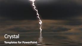  Presentation with lightning - Audience pleasing presentation theme consisting of lightning over night sea backdrop and a dark gray colored foreground