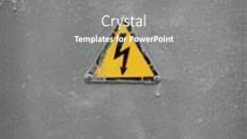  Presentation with triangle - PPT theme having lightning-sign-in-yellow-triangle background and a gray colored foreground