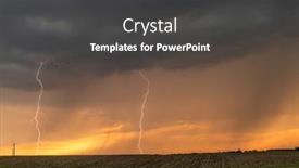  Presentation with cracking - Cool new presentation design with lightning-storm-at-sunset-passes backdrop and a dark gray colored foreground