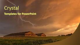  Presentation with lightning - Amazing presentation having lightning-storm-at-sunset-passes backdrop and a tawny brown colored foreground