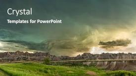  Presentation with dakota - Theme with lightning-storm-is-brewing-over background and a ocean colored foreground