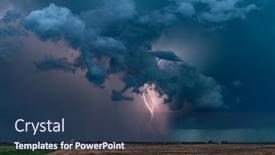  Presentation with lightning - Colorful PPT theme enhanced with lightning-storm-over-the-great backdrop and a ocean colored foreground