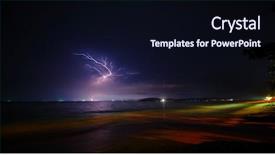  Presentation with dark night - Beautiful theme featuring dark night sky over sea backdrop and a wine colored foreground