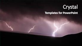  Presentation with lightning - Amazing slide set having clapperboard and film reel on black laptops keyboard isolated on white backdrop and a gray colored foreground.