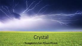  Presentation with lightning - Theme featuring thunder air - lightning strike over a green background and a yellow colored foreground