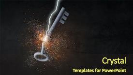  Presentation with lightning - Colorful PPT theme enhanced with lightning striking key mixed media backdrop and a  colored foreground