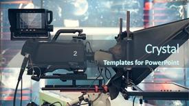  Presentation with news channel - Colorful theme enhanced with lights - recording tv news backdrop and a ocean colored foreground