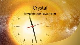  Presentation with clock - Cool new slide deck with lights and clock in space backdrop and a gold colored foreground