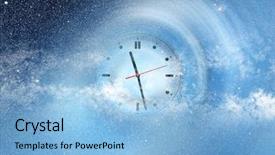  Presentation with space vortex - Presentation design consisting of lights and clock in space background and a light blue colored foreground