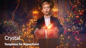  Presentation with happy new year - Presentation theme featuring lights and decorations miracle time background and a  colored foreground