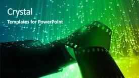  Presentation with fiber optics - Beautiful PPT theme featuring lights camera action - fiber optics background with lots backdrop and a ocean colored foreground