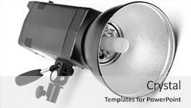  Presentation with lights camera action - Cool new presentation theme with lights camera action - studio flash on white background backdrop and a  colored foreground