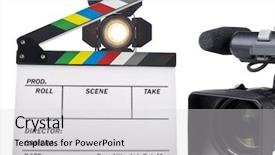  Presentation with lights camera action - Audience pleasing theme consisting of lights camera action backdrop and a light gray colored foreground
