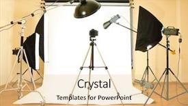  Presentation with empty space dance studio - PPT theme enhanced with lights camera spotlight - empty photo studio with lighting background and a lemonade colored foreground