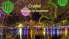  Presentation with hanoi - Colorful PPT layouts enhanced with lights in hanoi garden backdrop and a tawny brown colored foreground