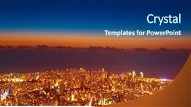  Presentation with nighttime - Slide set consisting of lights in nighttime in lebanon background and a ocean colored foreground